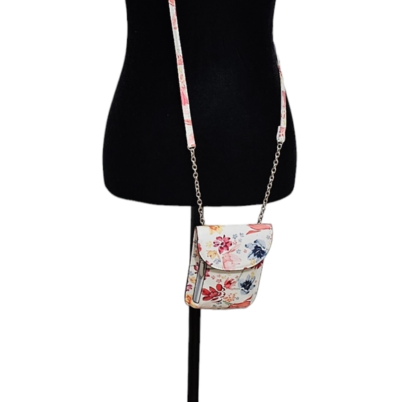 SAFE KEEPER Flower Print  Vegan Leather Crossbody - Picture 3 of 5